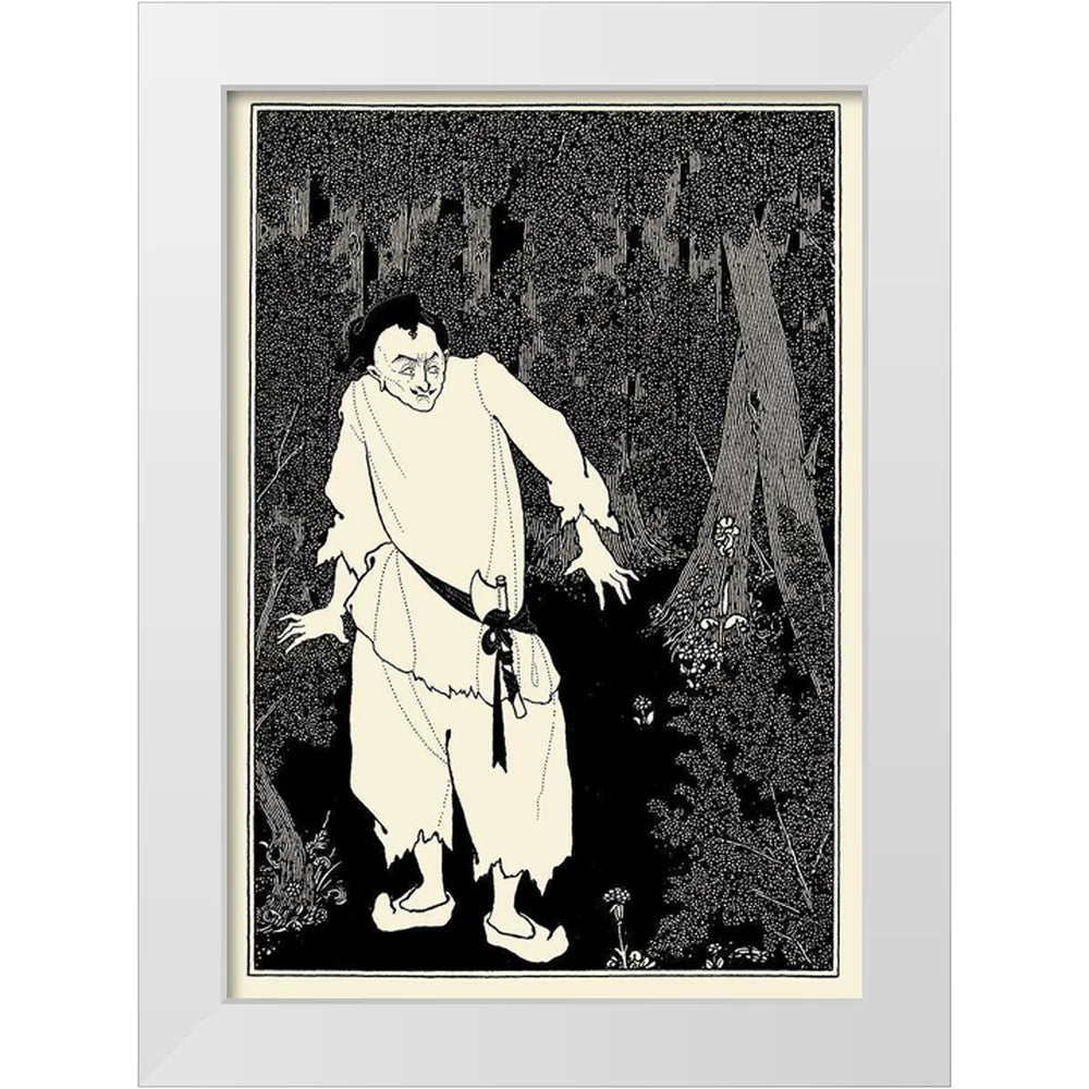 White Modern Wood Framed Art Print V71079