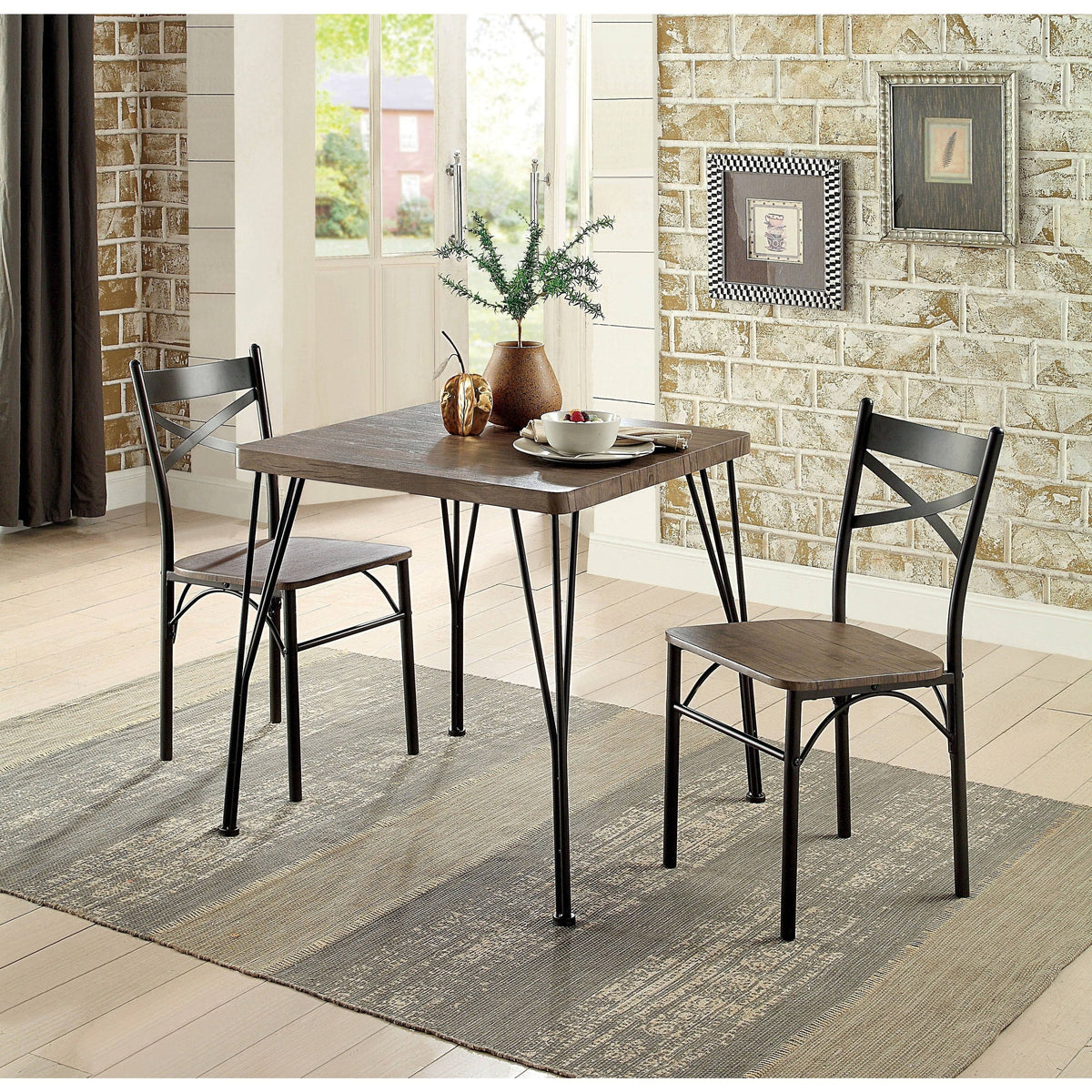 3-Piece Metal Compact Dining Set E4855