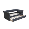 Wood Daybed with Trundle Button Tufted Y2561