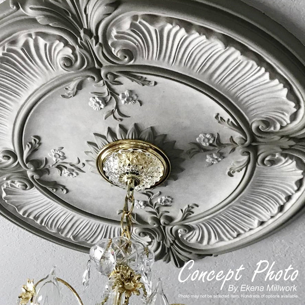 Hand-Painted Polished Copper Ceiling Medallion T8364