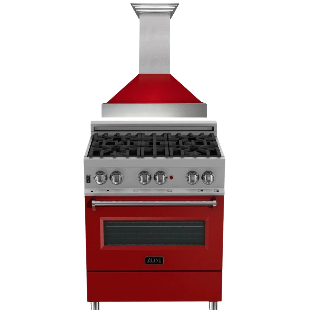 30 in. Dual Fuel Range and Range Hood Appliance Package J978
