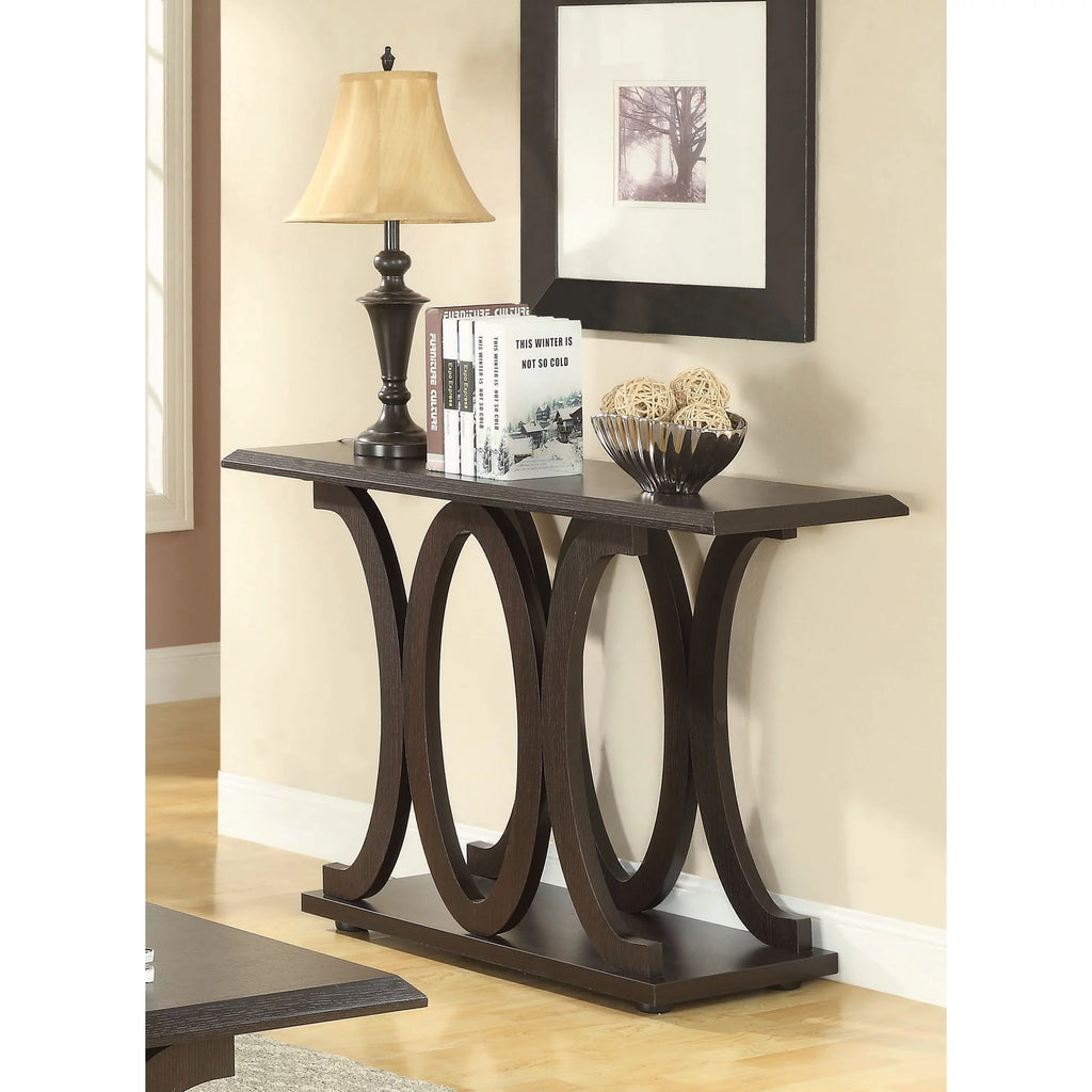 Cappuccino C-shaped Base Sofa Table C25929
