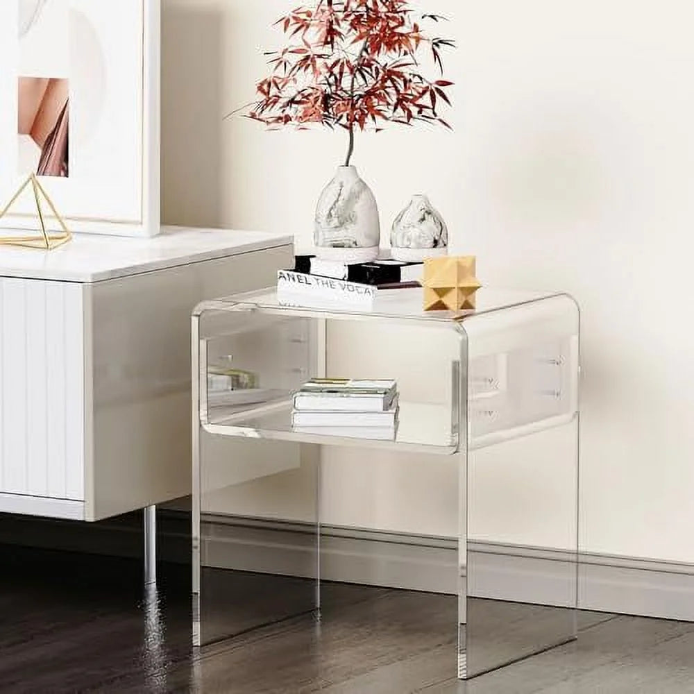 Acrylic Side Table 16" L x 12" W x 18" H Clear Small End Table B644323