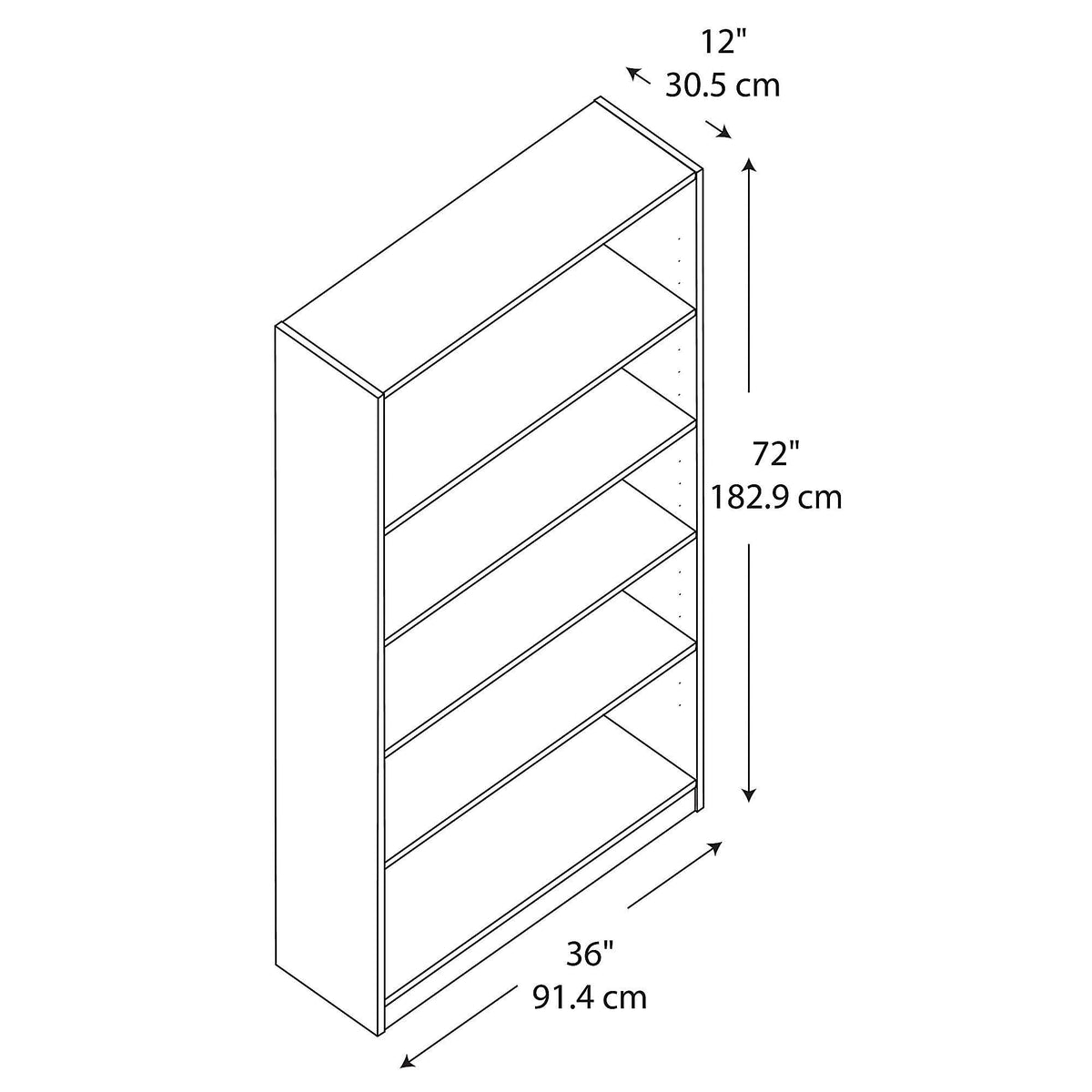 5 Shelf Bookcase Set of 2 B9079