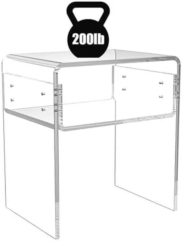 Acrylic Side Table 16" L x 12" W x 18" H Clear Small End Table B644323