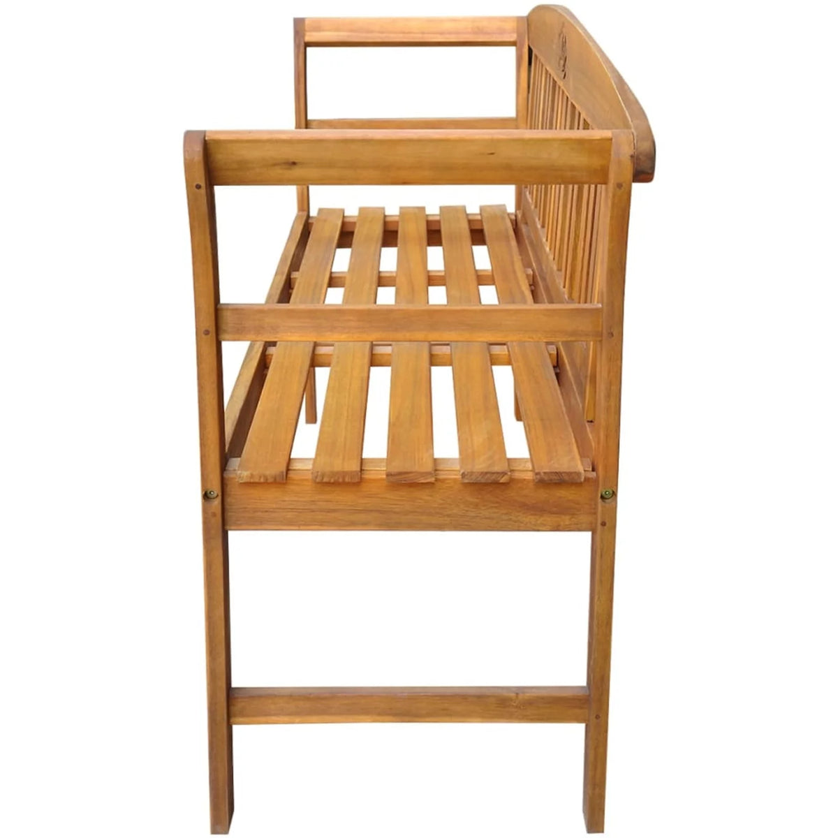 Green Cushion Acacia Wood Garden Bench D182384