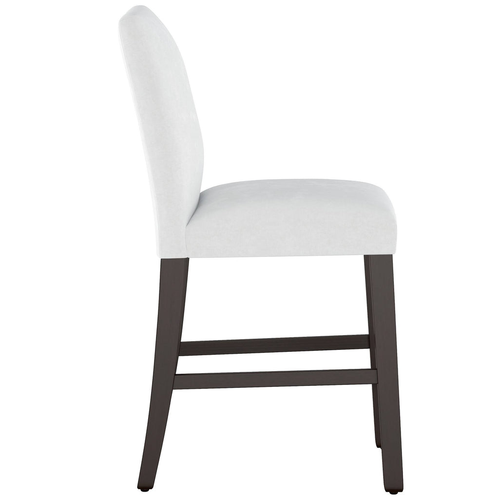 White Velvet Counter Height Barstool S269