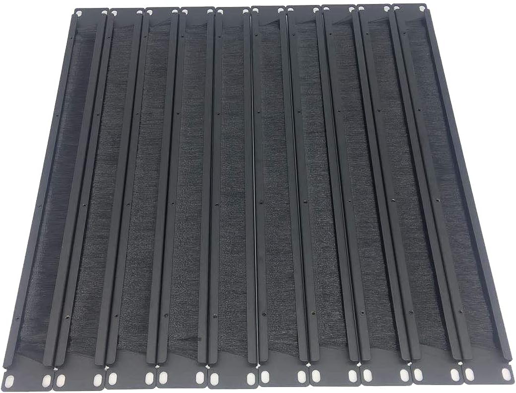 10 Pack 1U Horizontal Rack Mount Cable Management Panel with Cable Entry Brush M394117