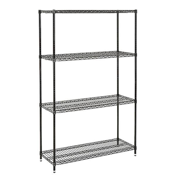 Black Epoxy Wire Shelving Unit O34720