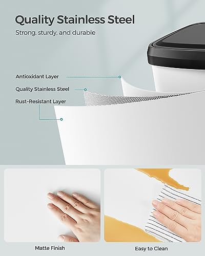 Stainless Steel Kitchen Trash Can with Step-on Pedal D45663