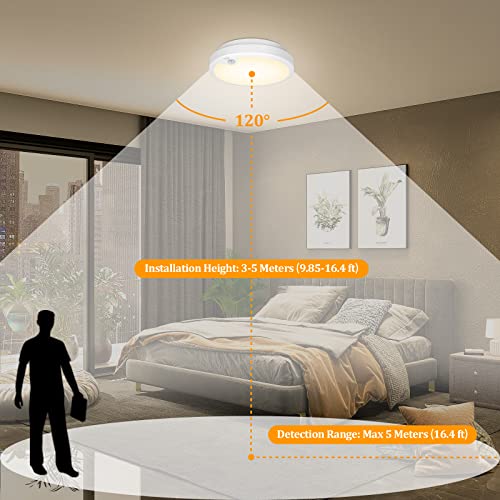 2-Pack Battery Operated Motion Sensor LED Ceiling Lights 3000K 400LM Y216200