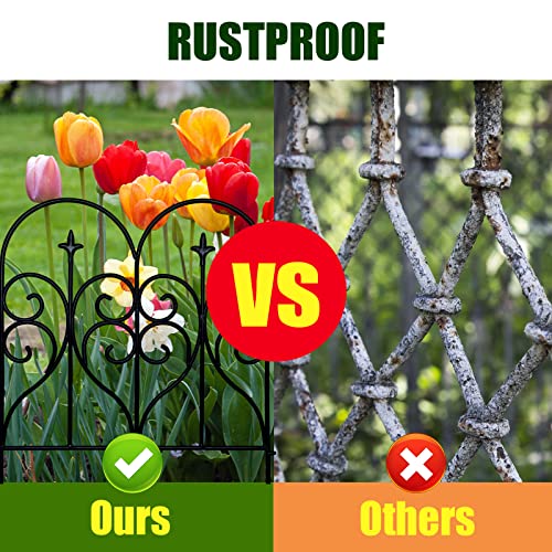 Decorative Garden Fence 32 in x 10 ft Rustproof Metal F585976