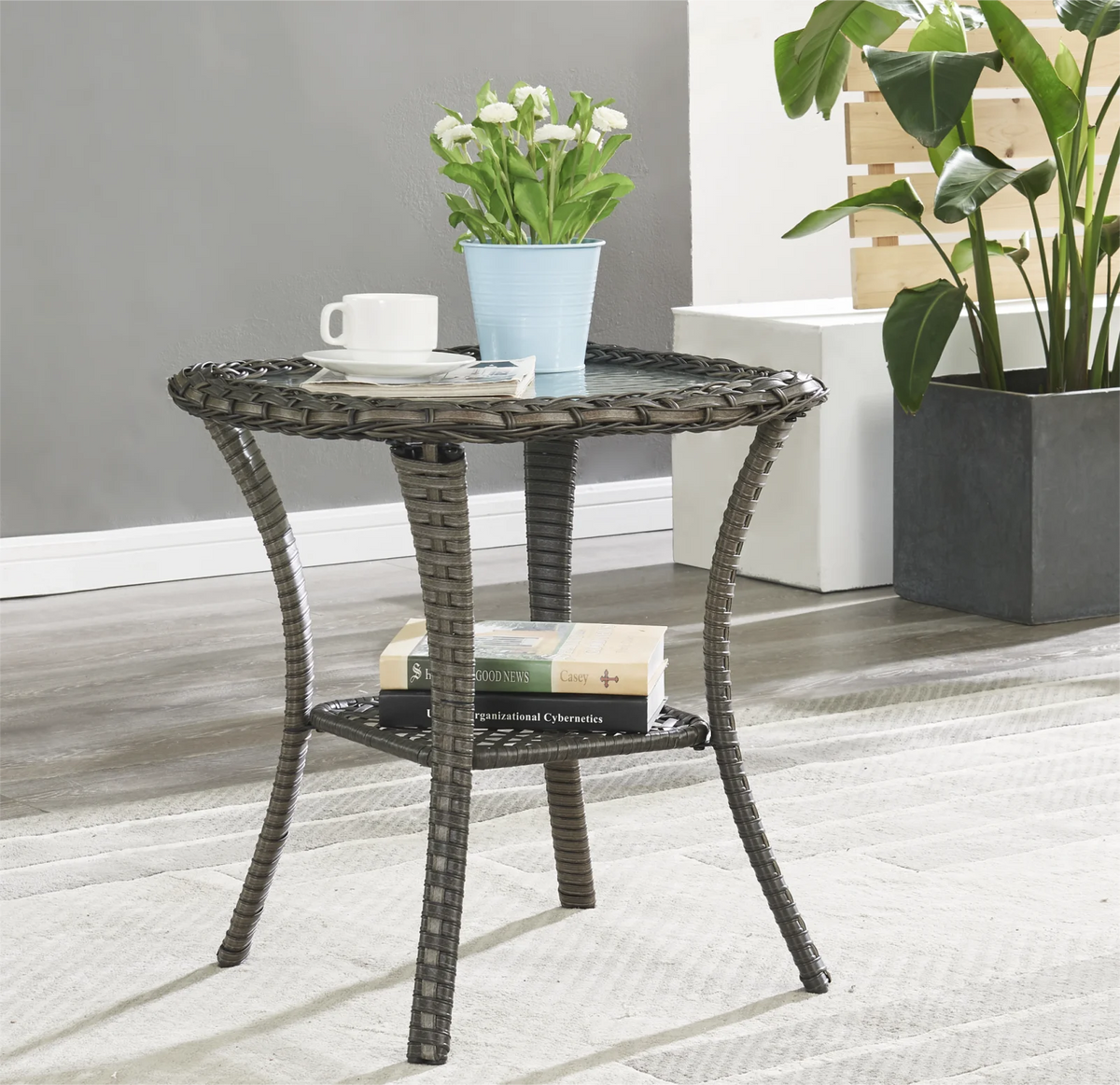 3-Piece Outdoor Swivel Gliders with Side Table Y993