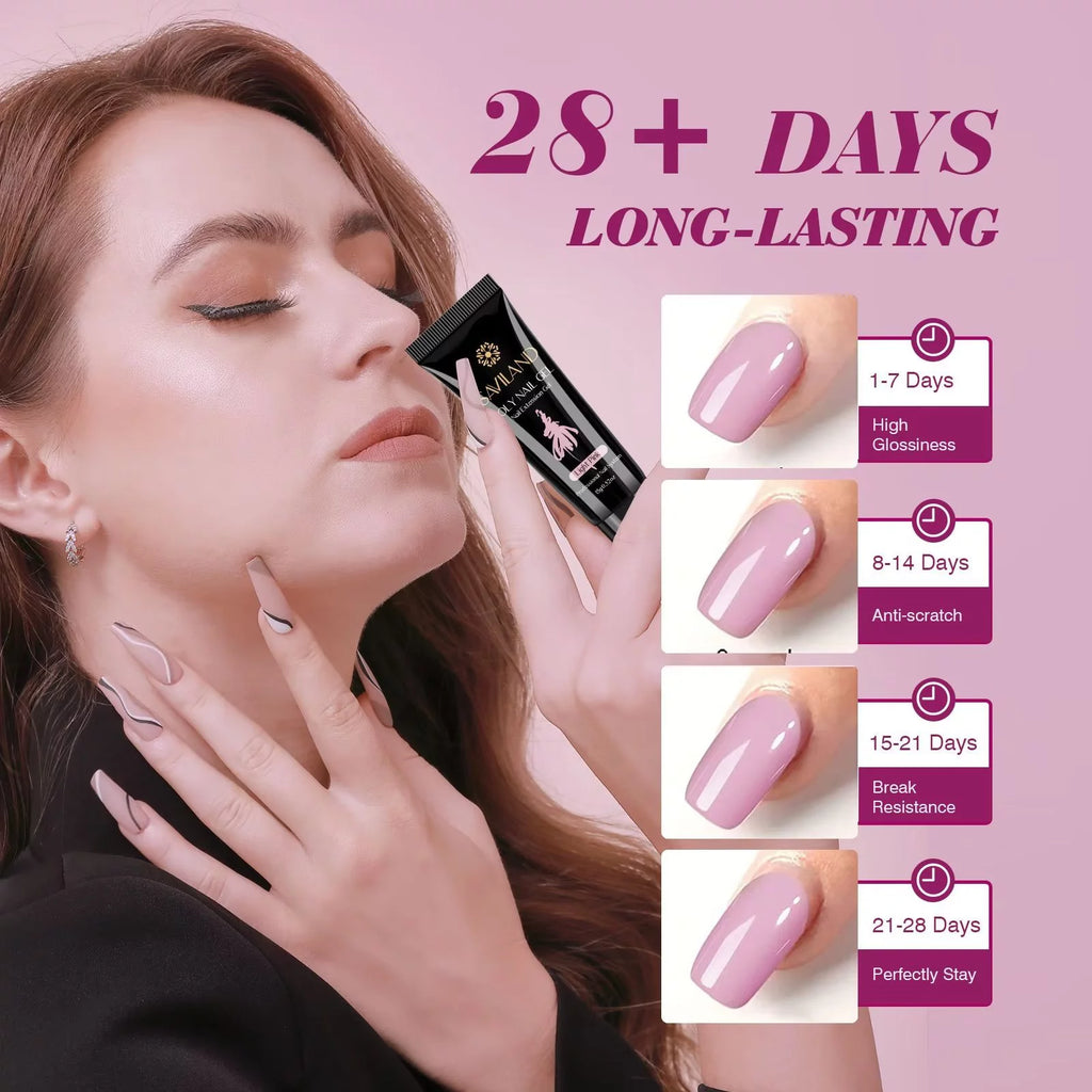 6 Colors Poly Extension Gel Nail Kit with Nail Lamp O903