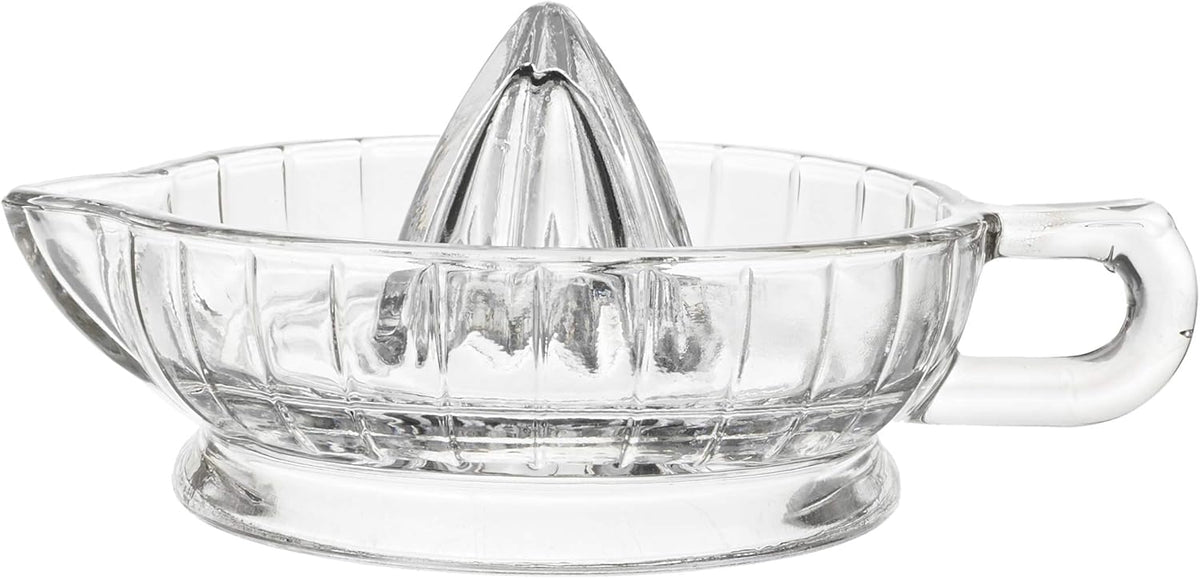 Clear Glass Citrus Juicer with Handle and Pour Spout G398871