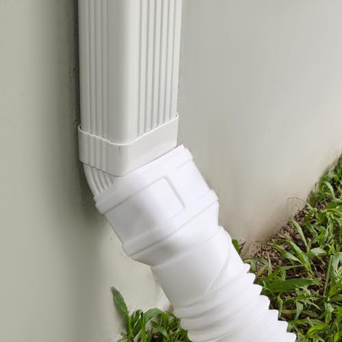 White 7ft Flexible Downspout Extender H312