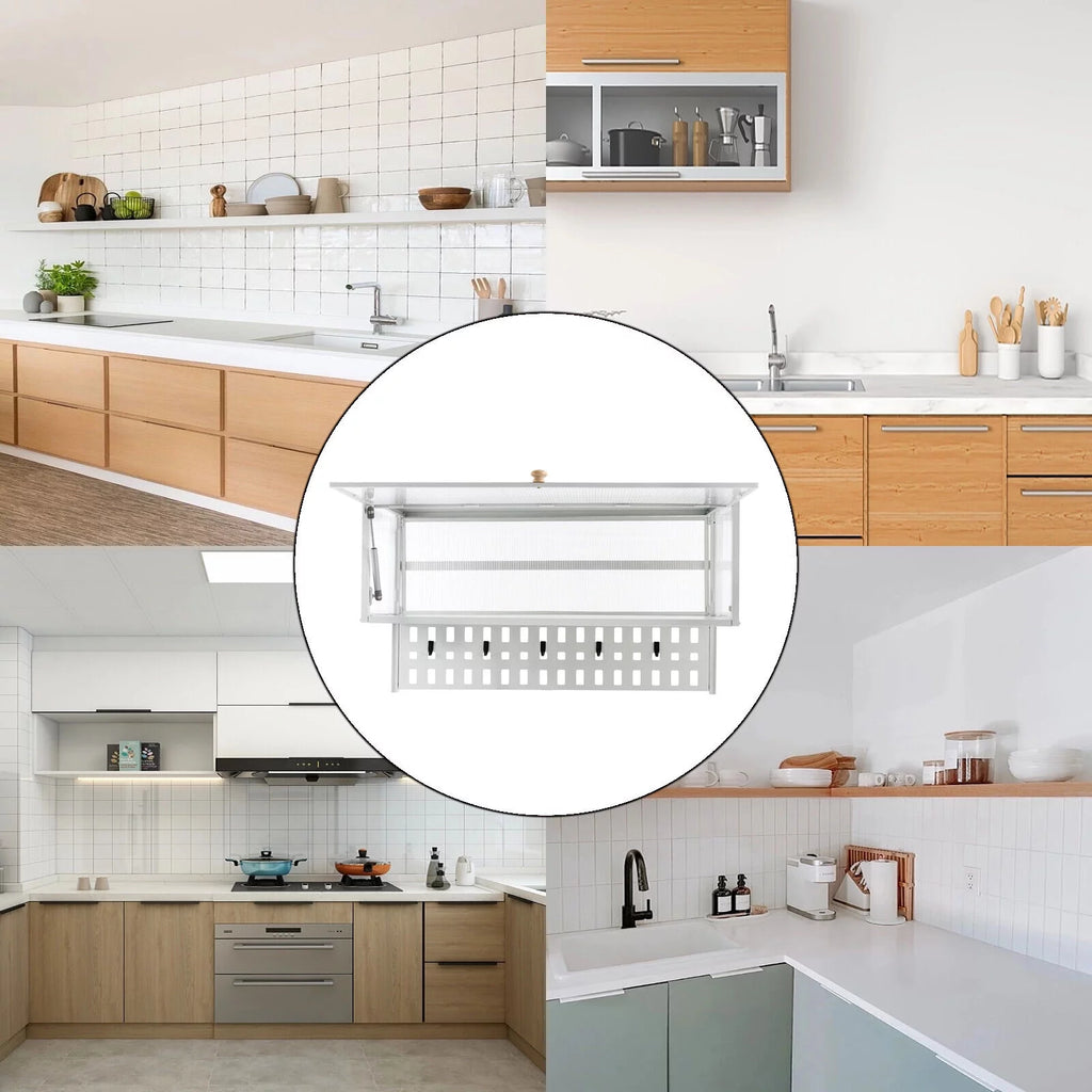 Wall-Mounted Cabinet with Storage Shelf White Translucent S21062