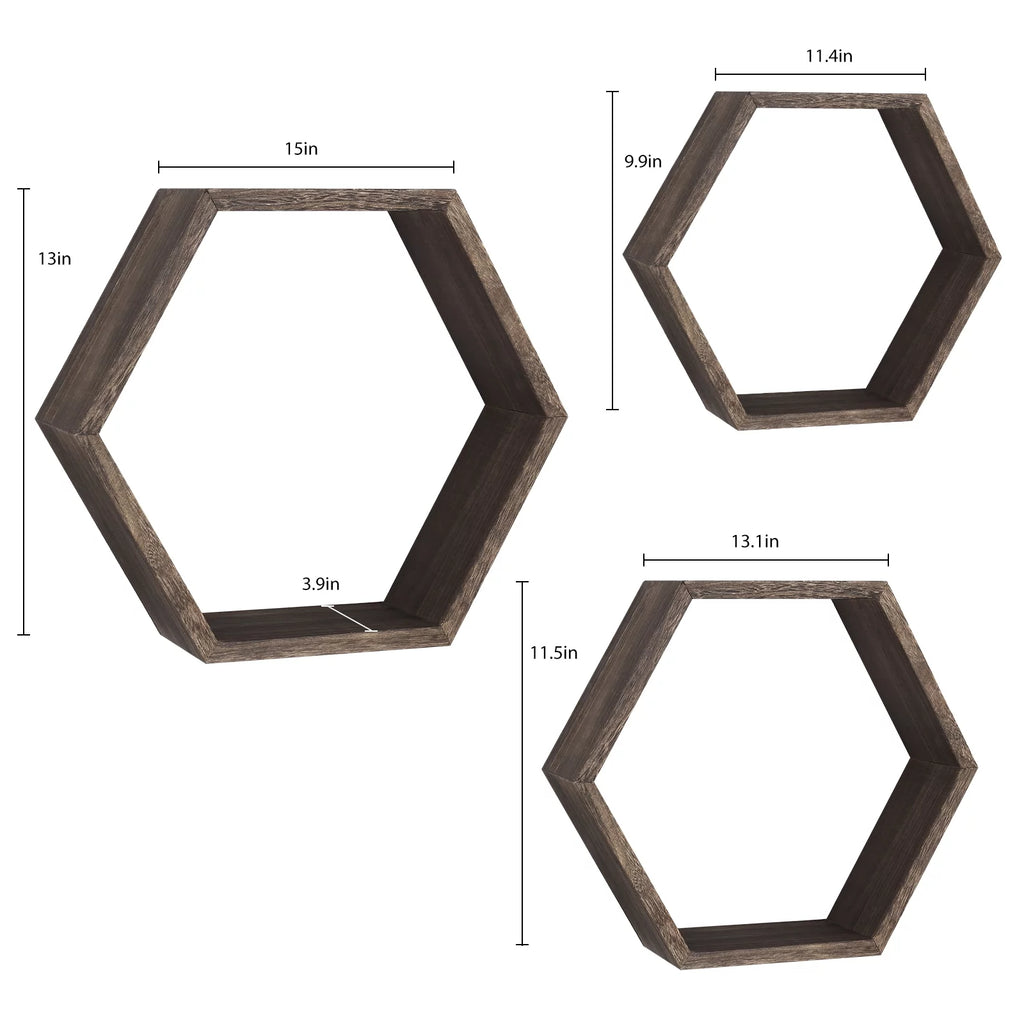 Dark Brown Floating Shelf Set of 3 Z752617
