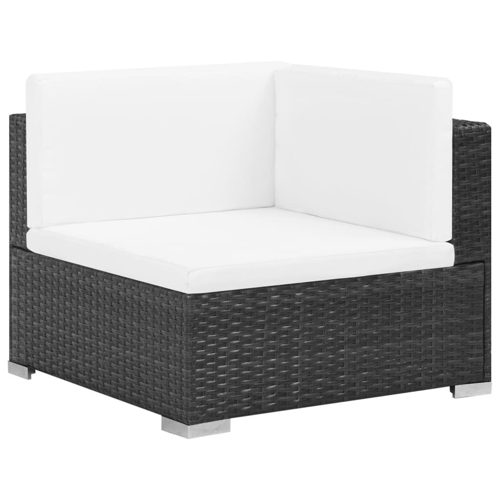 6 Piece Poly Rattan Outdoor Sectional Sofa Set with Coffee Table and Ottoman V22658