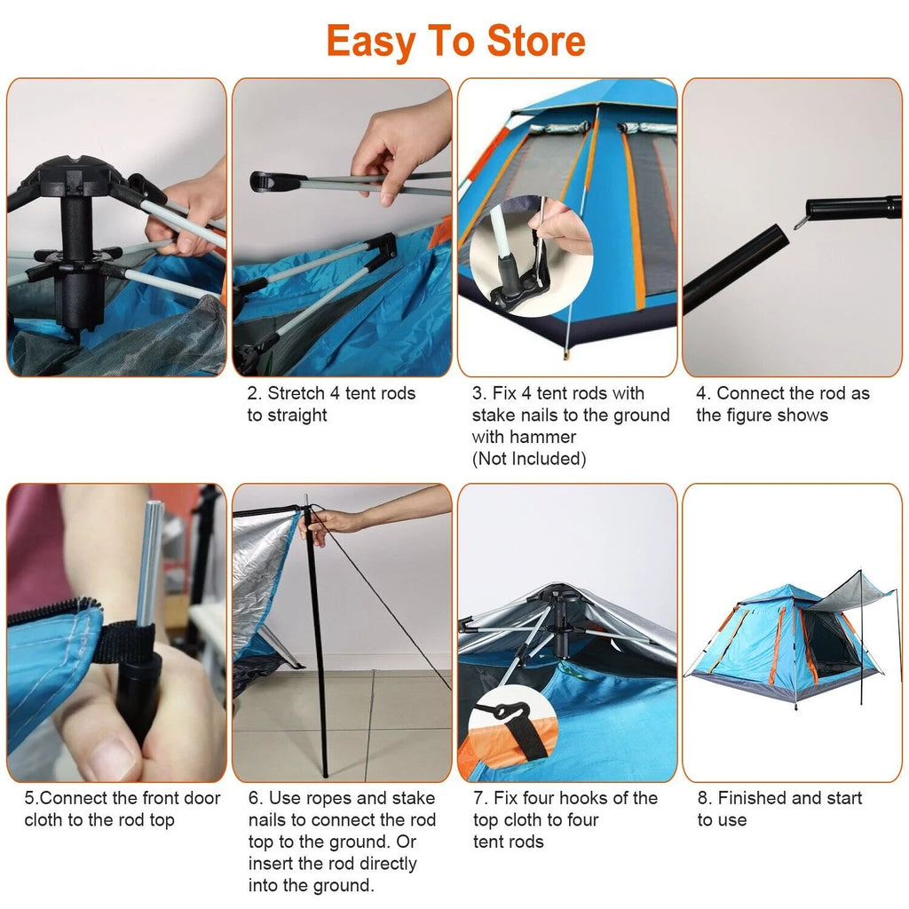 3-4 Person Pop Up Outdoor Camping Tent Y74695