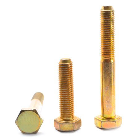 Coarse Thread Grade 8 Hex Cap Screw Alloy Steel Yellow Zinc Plated Pk 20 A208