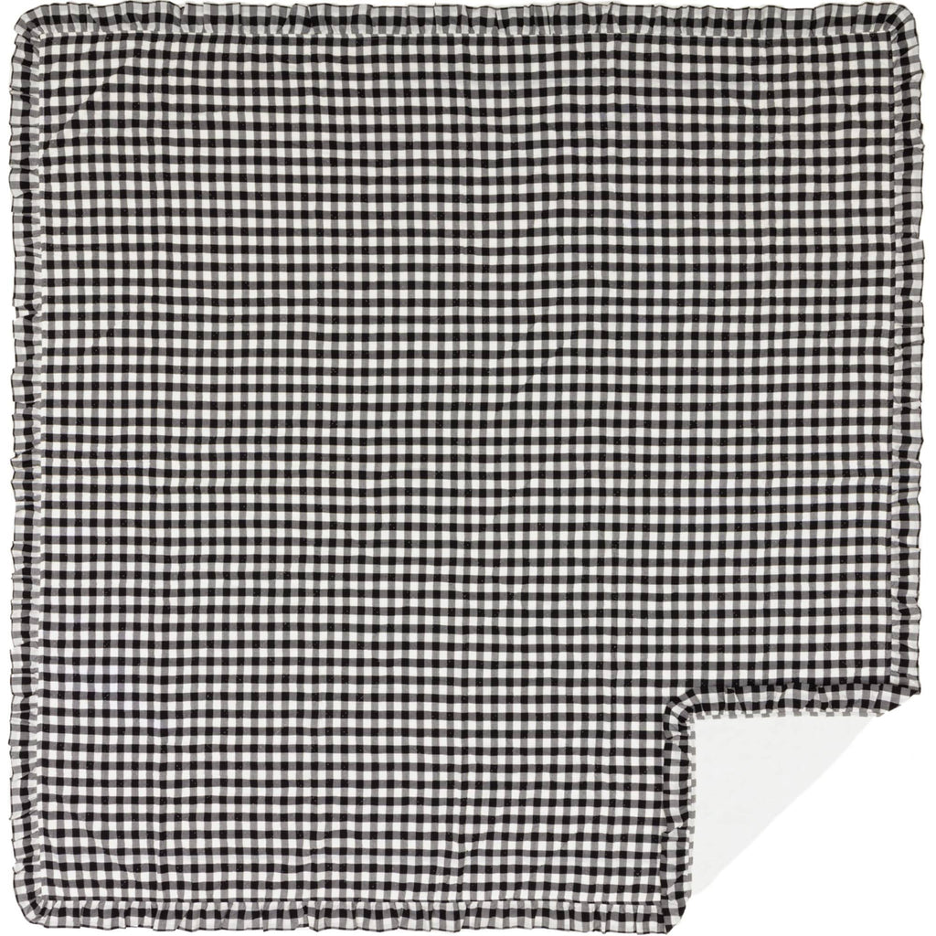 Black Check Ruffled Farmhouse Quilt Coverlet King U509647
