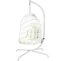 Foldable Wicker Rattan Hanging Egg Chair with Cushion W1964