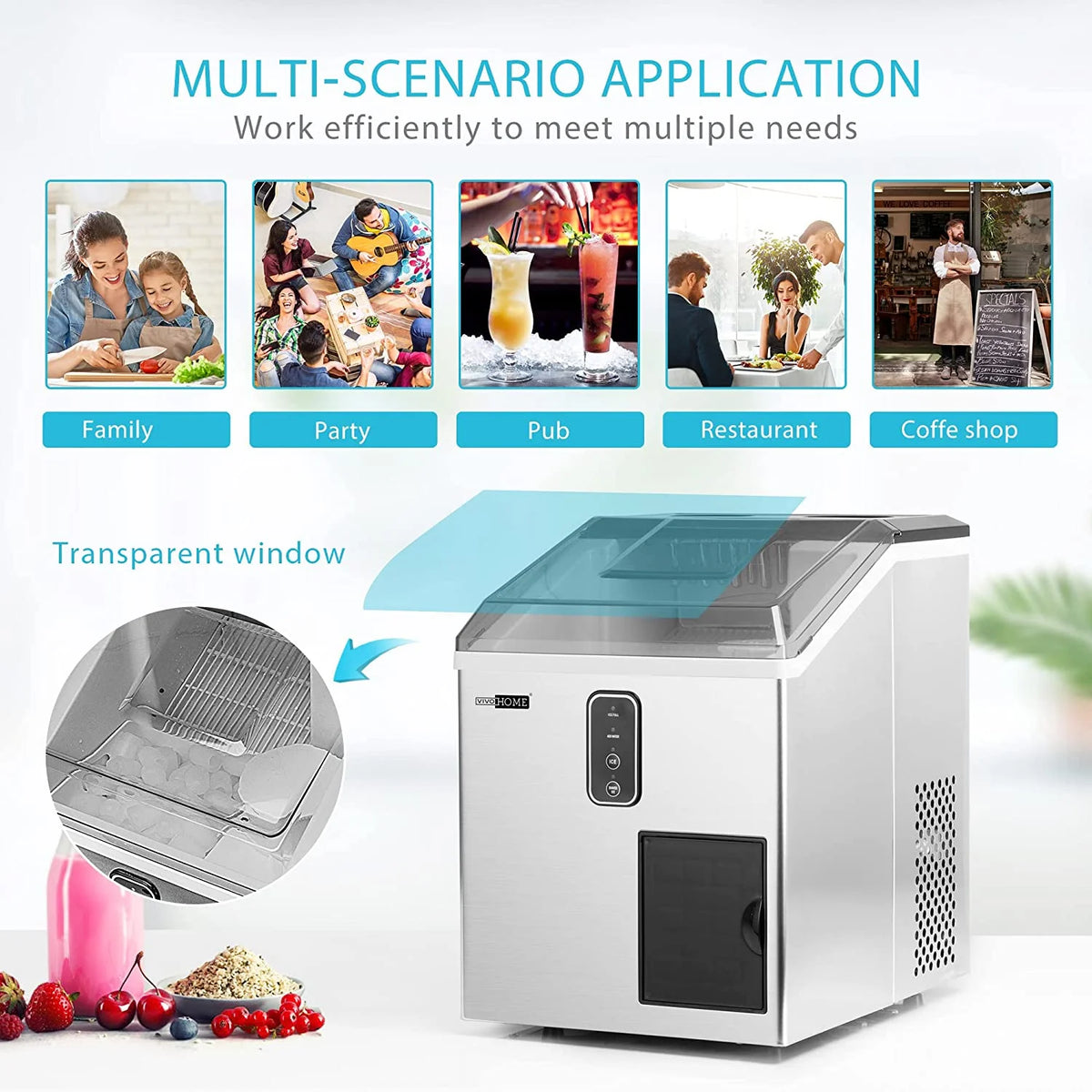 2 in 1 Countertop Ice Maker & Ice Shaver Machine Y975