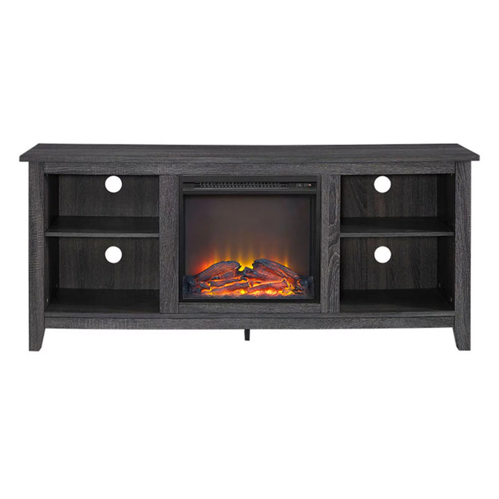 58" Rustic MDF Farmhouse Fireplace TV Stand D28027