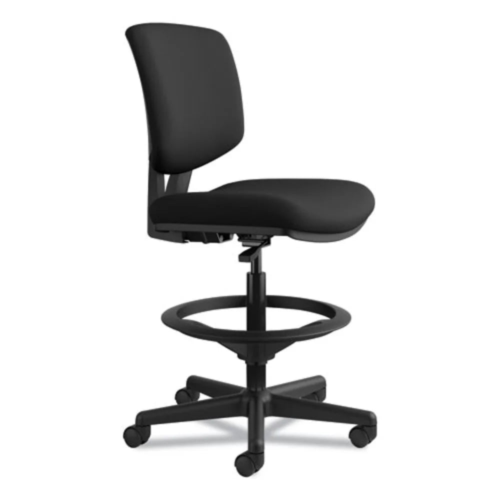 Black Leather Adjustable Task Stool U1231