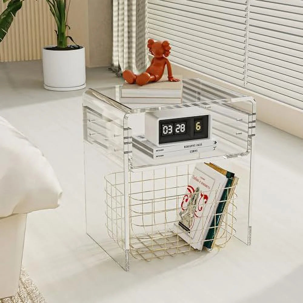 Acrylic Side Table 16" L x 12" W x 18" H Clear Small End Table B644323