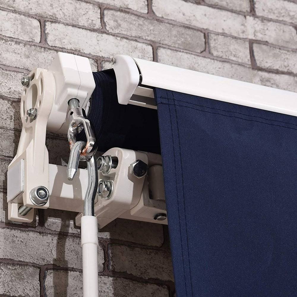 12x10 Feet Manual Retractable Patio Awning G869