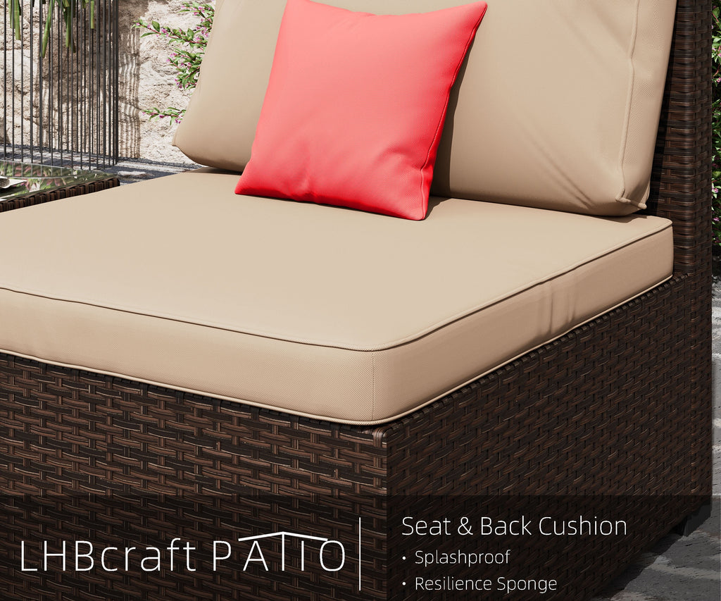 7 Piece PE Rattan Patio Sectional Sofa Set with Cushion and Coffee Table M141