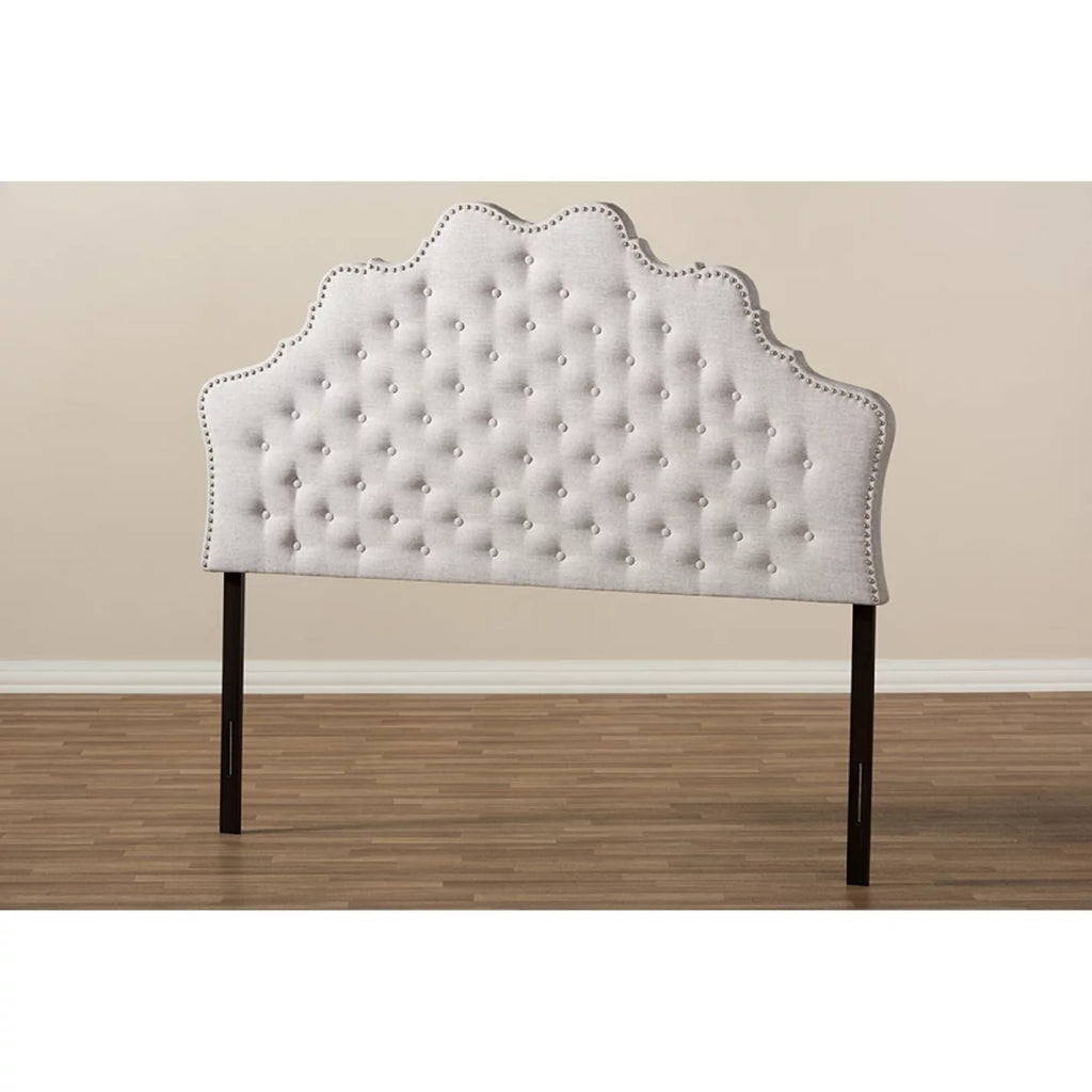 Greyish Beige Fabric Full Size Headboard D816289