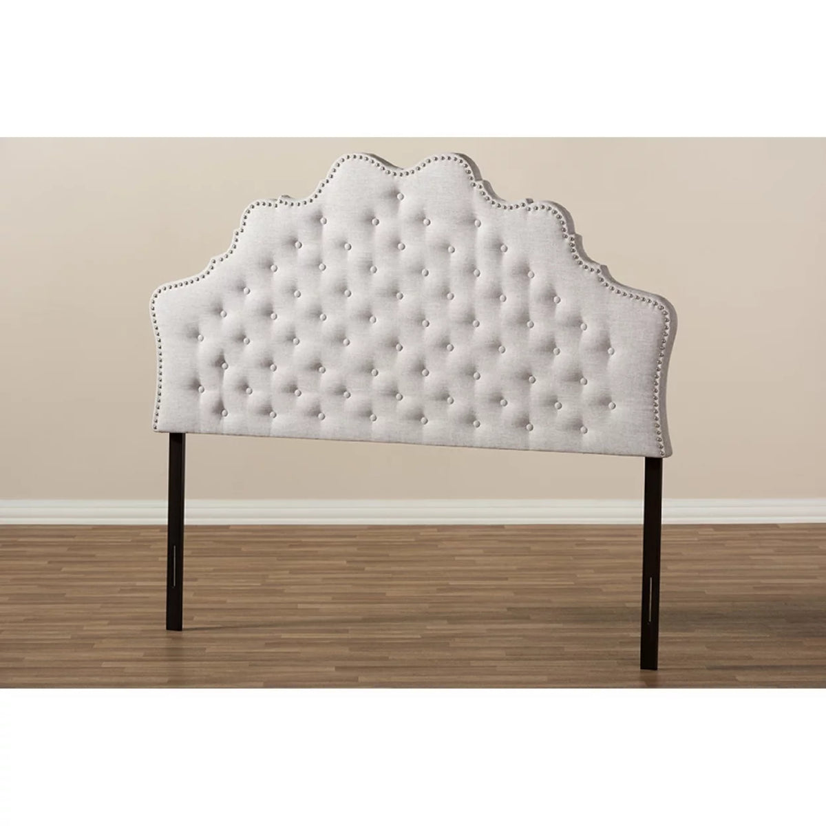 Greyish Beige Fabric Full Size Headboard D816289