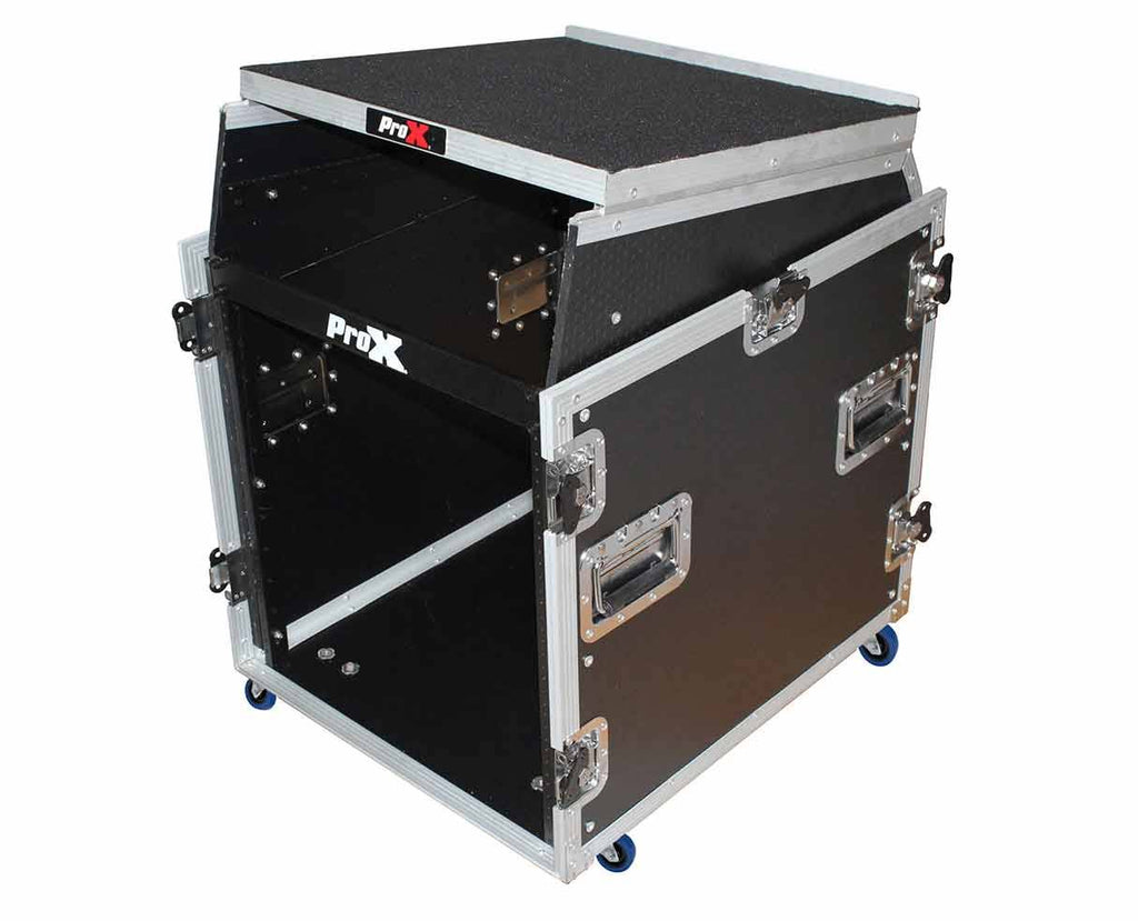 2U Rack 13U Top Mixer DJ Combo Flight Case with Laptop Shelf J106