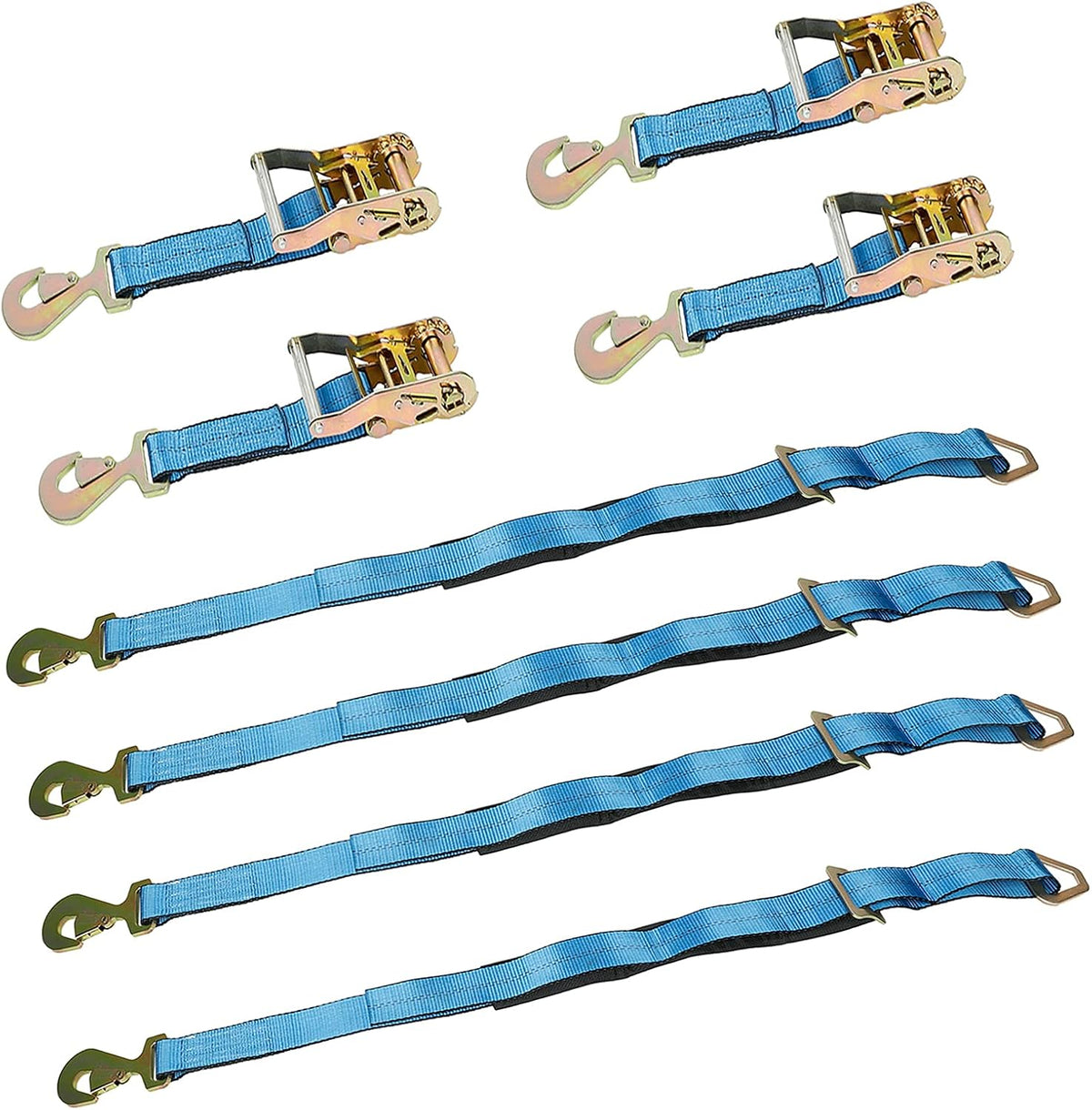 Heavy Duty Ratchet Straps 4 Pack 8 ft Blue C434