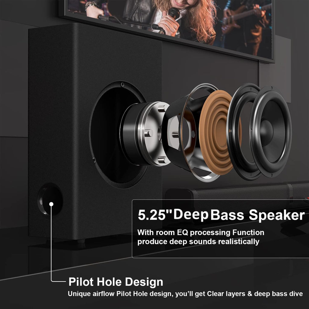 Sound Bars for TV with Subwoofer, 2.1 Channel W551