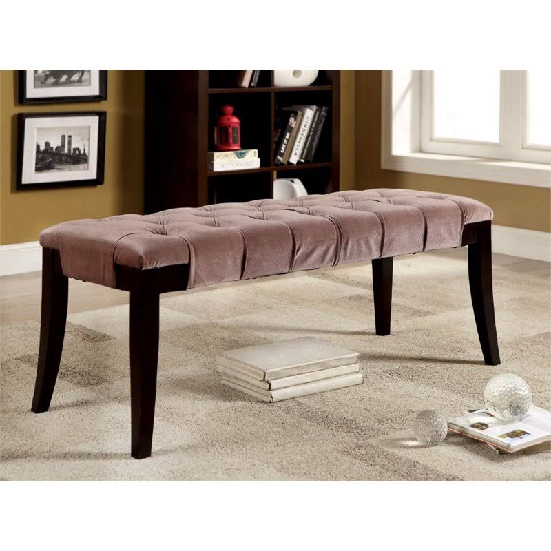 Brown Fabric Tufted Bench N81400