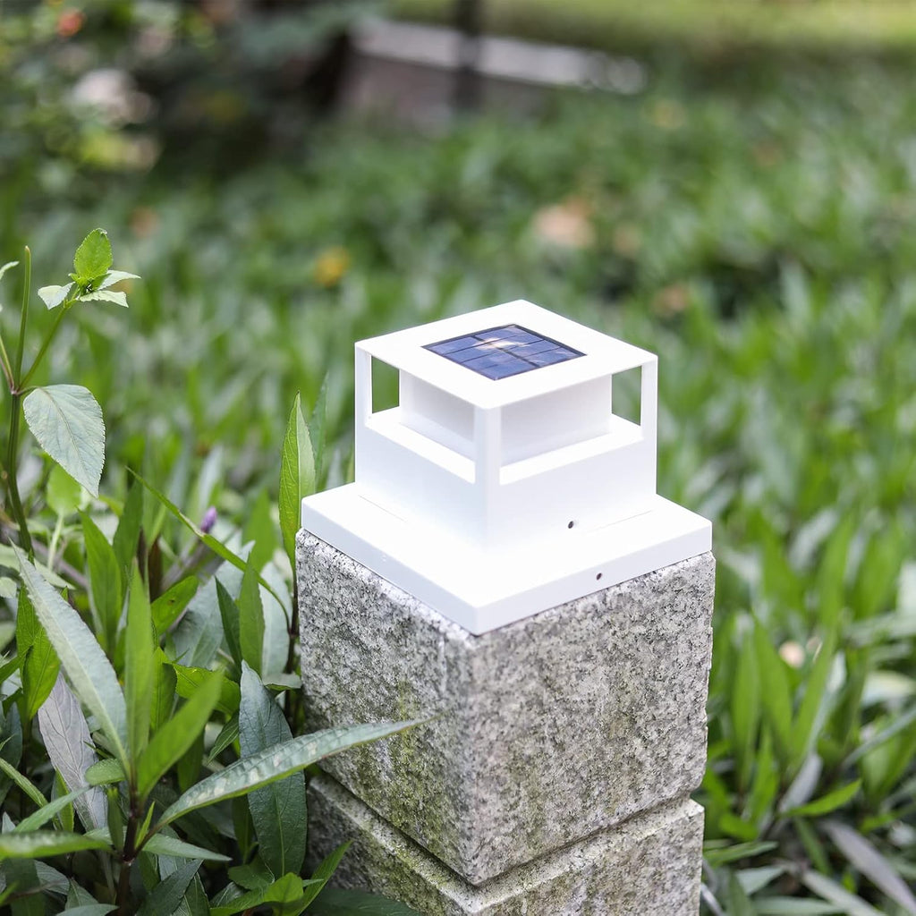 6 Pack White Solar Post Cap Lights W63944