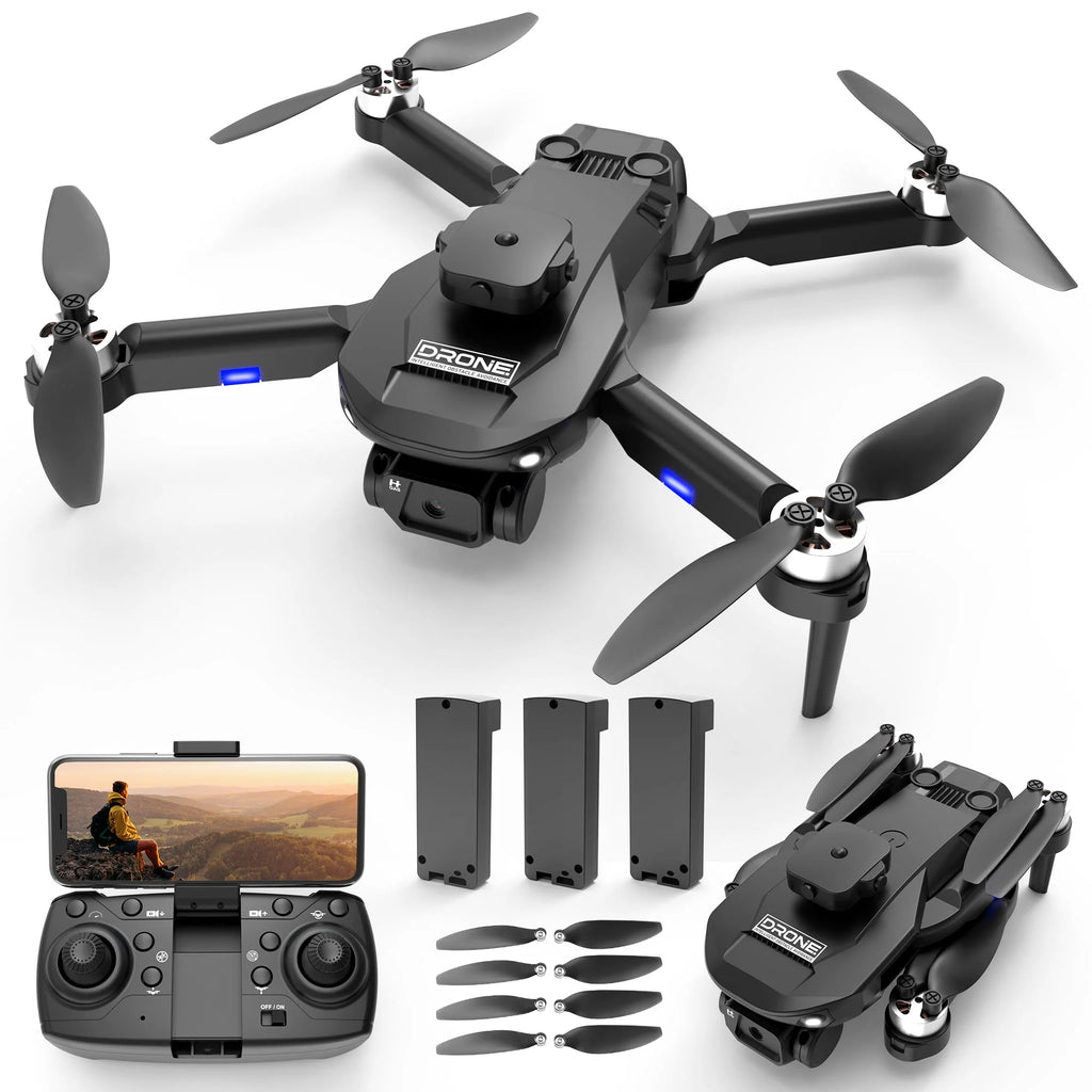 6K HD Camera Drone with 3 Batteries Black E410731