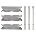 3-Pack Stainless Steel BBQ Gas Grill Tube Burner & Heat Shield Plate Replacement Parts D640