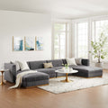 Gray Velvet 6-Piece Modular Sectional Sofa C915
