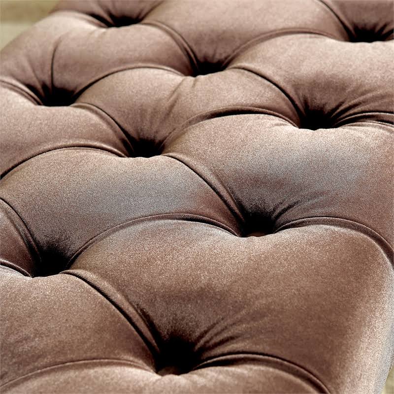 Brown Fabric Tufted Bench N81400