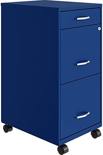 Red 3 Drawer Metal Mobile File Cabinet with Lock R20737
