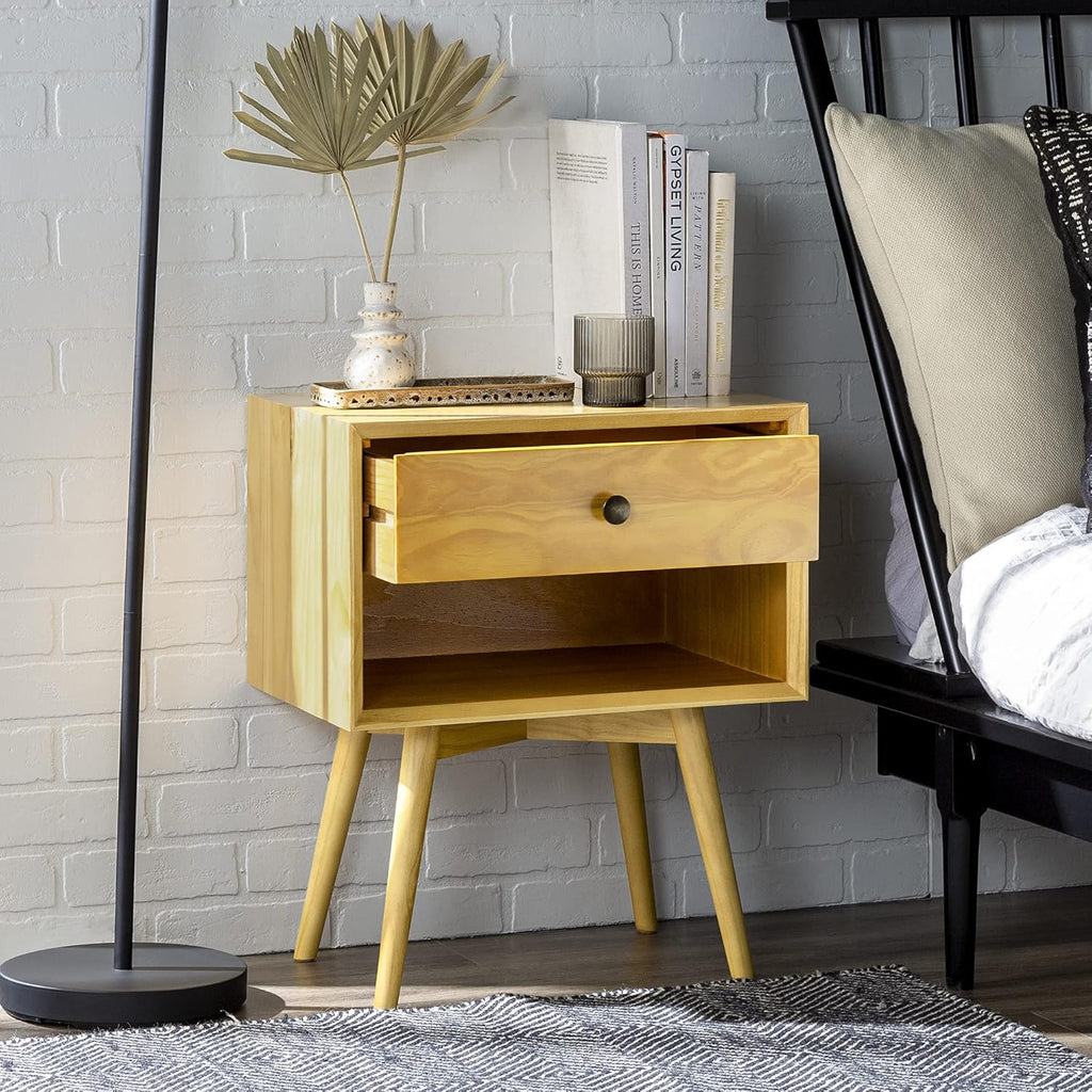 Caramel 1 Drawer Wood Nightstand O39736