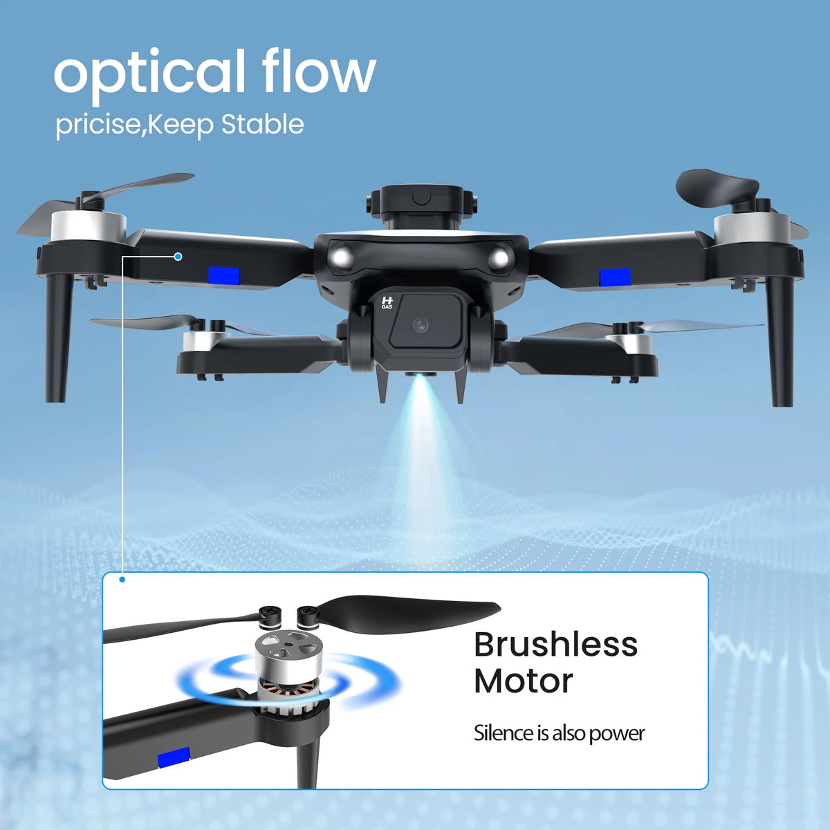 6K HD Camera Drone with 3 Batteries Black E410731