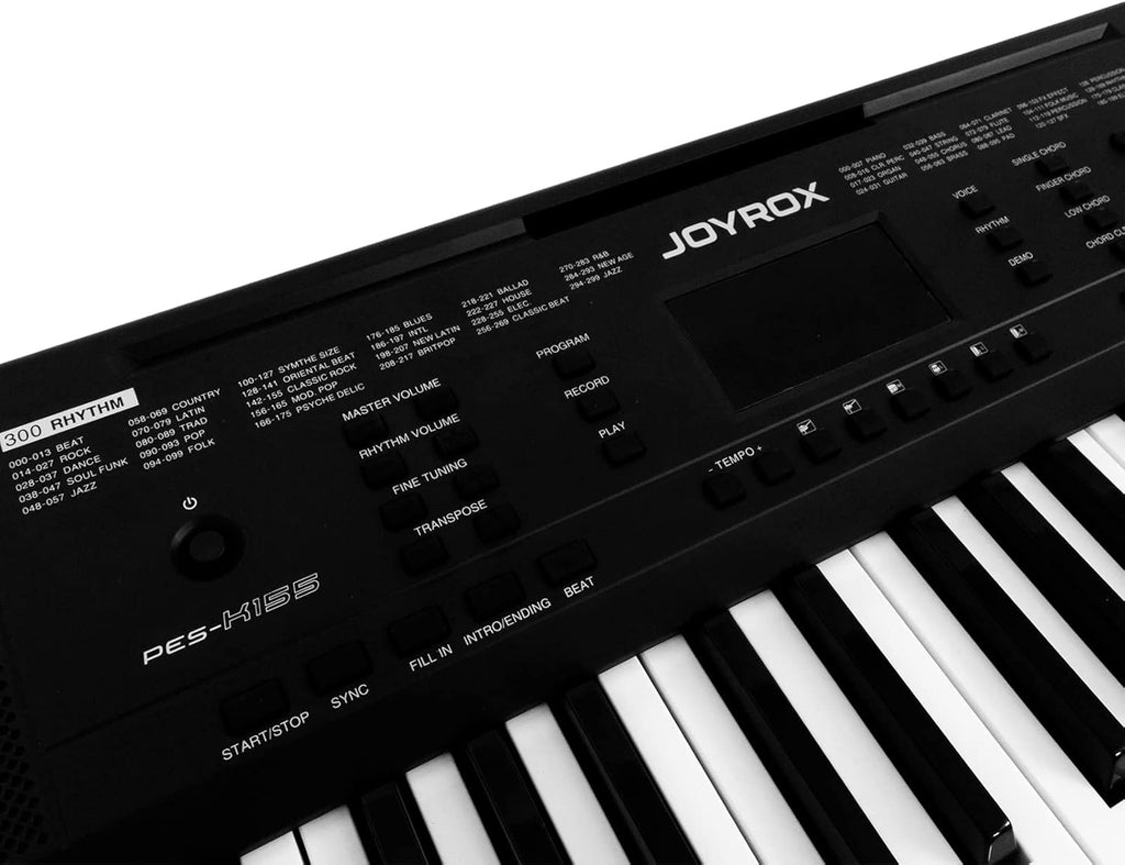 61 Key Piano Keyboard with Keyboard Stand, Bench, Sheet Music Stand, Headphones, Speakers L4437