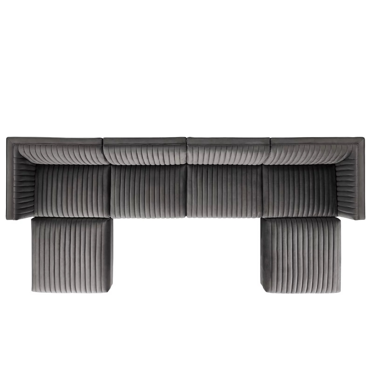 Gray Velvet 6-Piece Modular Sectional Sofa C915