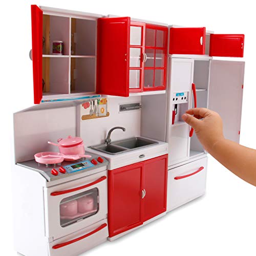 Red Mini Kitchen Toy Playset with Lights and Sounds K95539